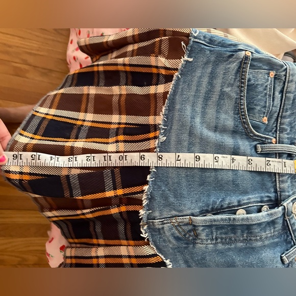 Mother The Fluff & Fold Mini Skirt Denim Women's Size 30 100%Cotton Taylor Swift - Picture 6 of 7